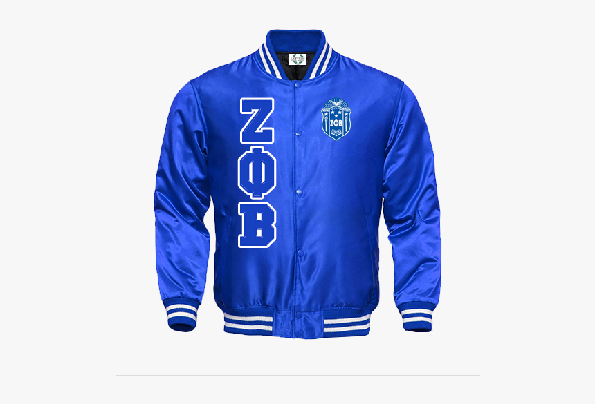 Zeta Phi Beta Satin Baseball Bomber Jacket - Red Satin Varsity Jacket, HD Png Download, Free Download