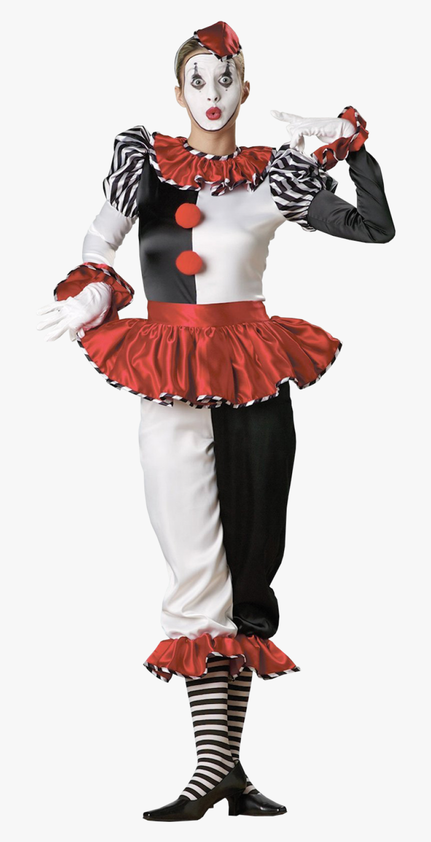 Clown Png Image - Black And White Female Clown, Transparent Png, Free Download