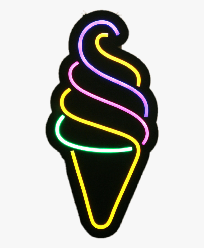 Ice Cream Neon Sign , Png Download - Neon Ice Cream Cone, Transparent Png, Free Download