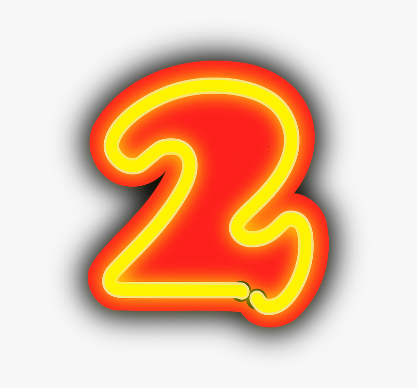 2 Number Neon Png, Transparent Png, Free Download