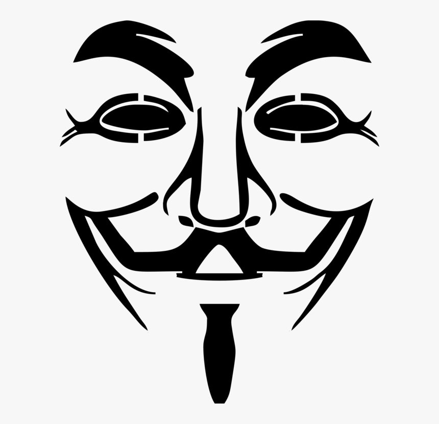 Line Art,head,art - Guy Fawkes Mask, HD Png Download, Free Download