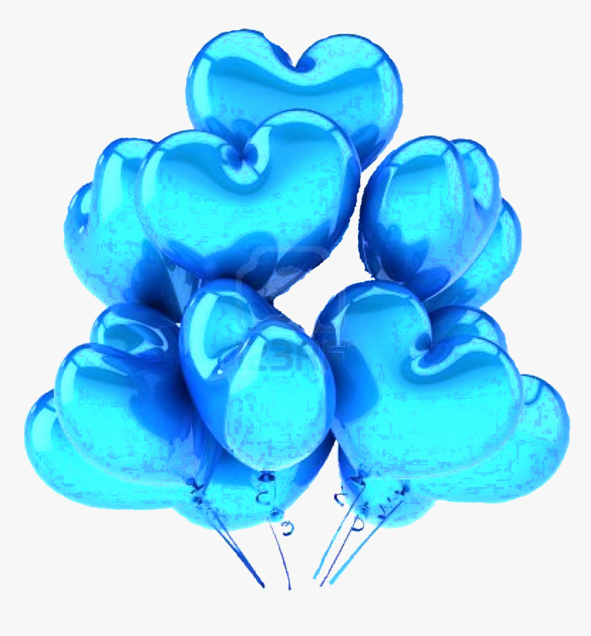 Photo 9546204 Party Balloons Heart Shaped Cyan Blue - Balloon, HD Png Download, Free Download