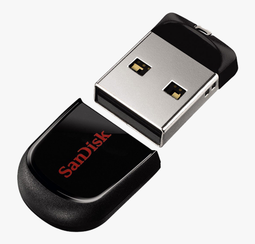 Black Usb Flash Drive Png Image - Sandisk Fit, Transparent Png, Free Download