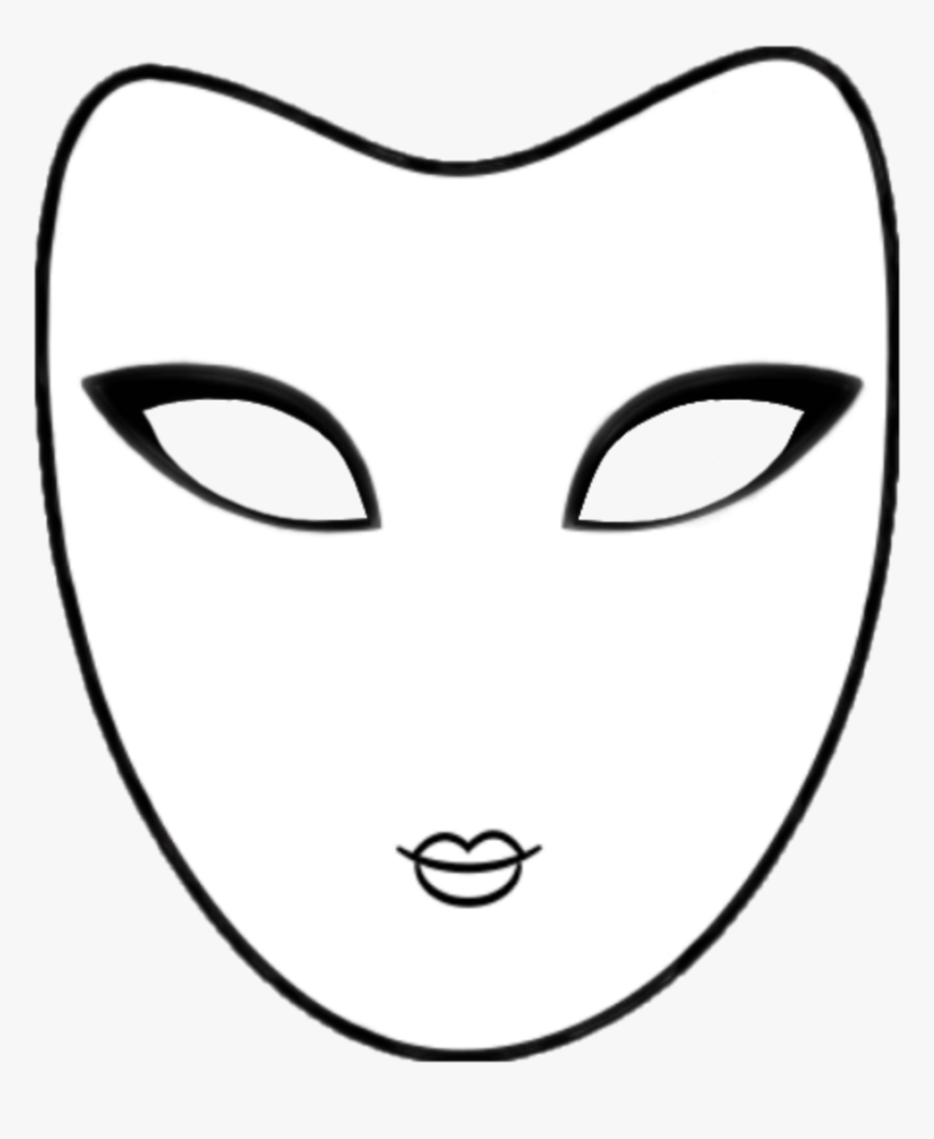 Mask Whiteandblack Outline Colorsheet Carnival, HD Png Download, Free Download