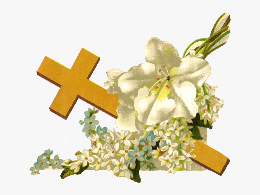 Cross With Flower Png, Transparent Png, Free Download