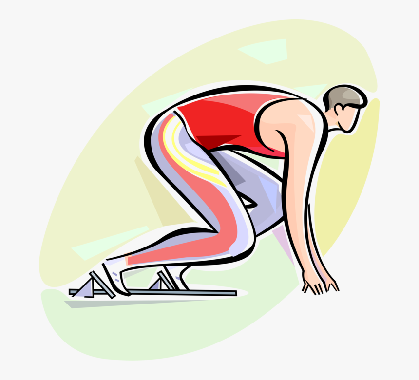Vector Illustration Of Track And Field Athletic Sport - Starting Block Cartoon, HD Png Download, Free Download