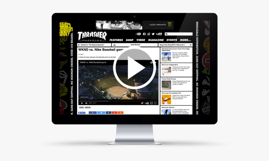 Fod Thrasher Video Desktop Display, HD Png Download, Free Download