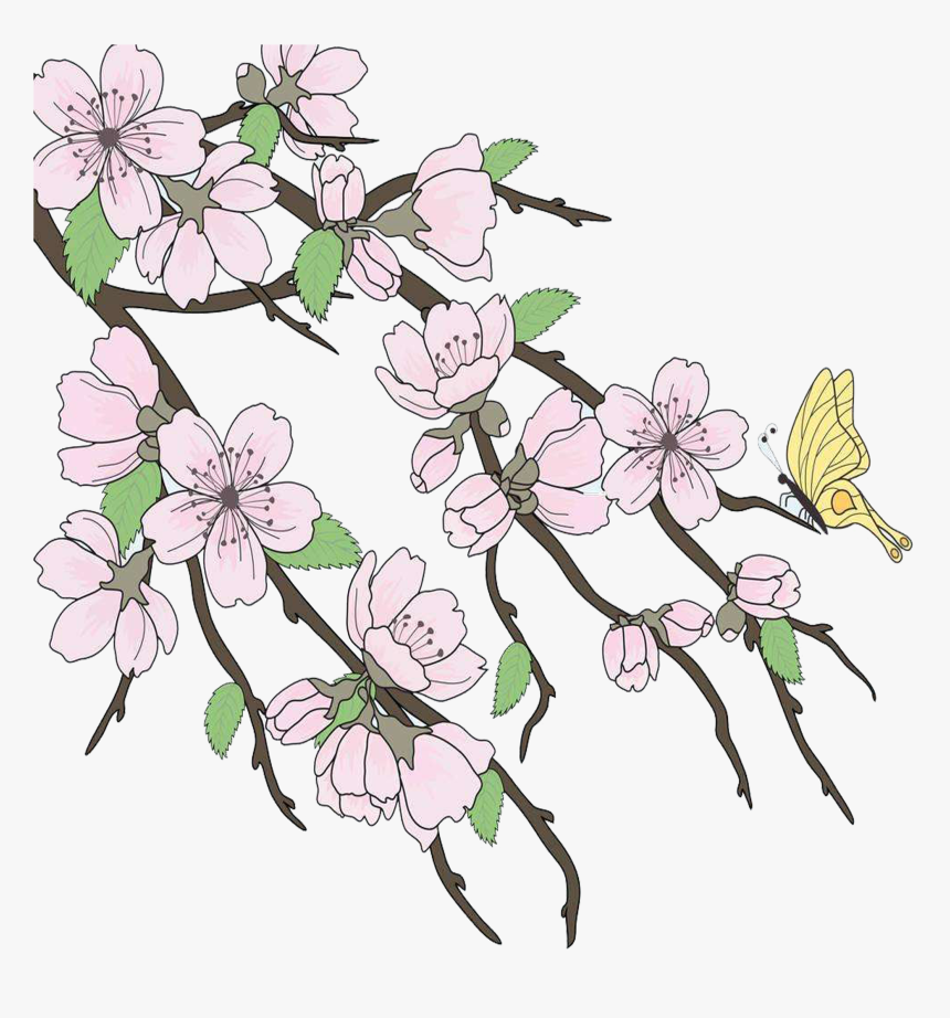Cherry Blossom Drawing Branch - Amazing Cherry Blossom Drawing, HD Png Download, Free Download