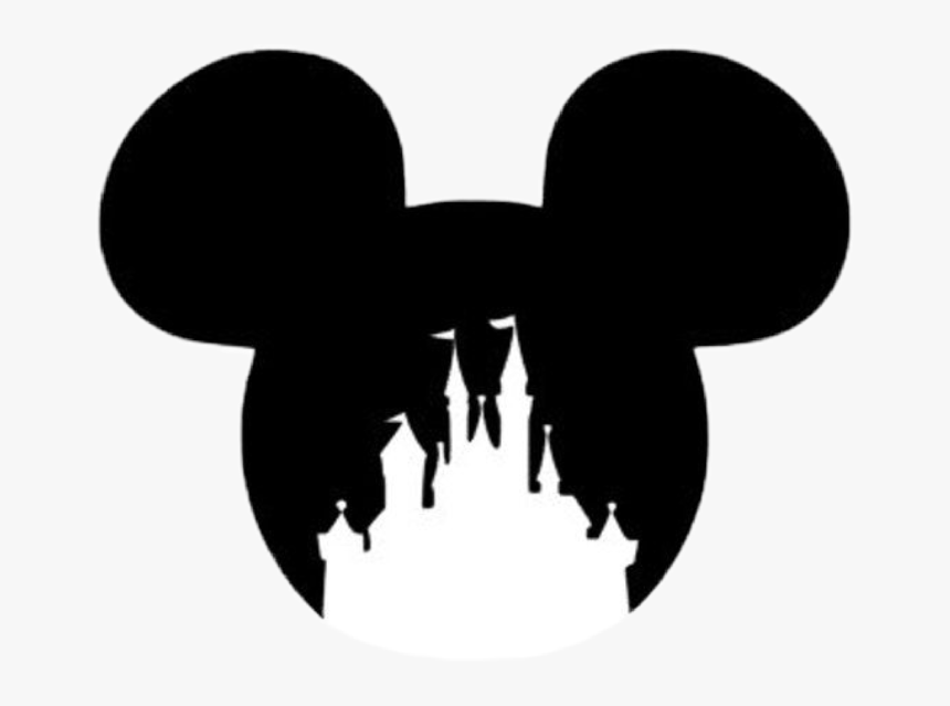 #mickeymouse #disney #mickey #disneycastle #silhouette - Mickey Ears With Castle, HD Png Download, Free Download