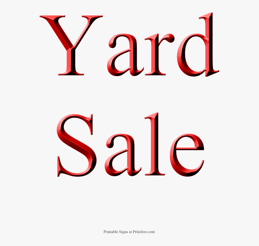 Yard Sale Sign, Red - Yard Sale Sign, HD Png Download, Free Download