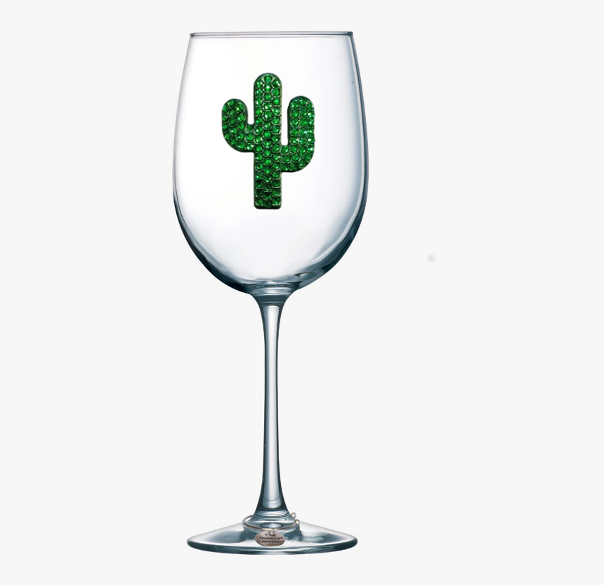 Cactus Jeweled Stemmed Wine Glass - Wine Glass With Pearl, HD Png Download, Free Download