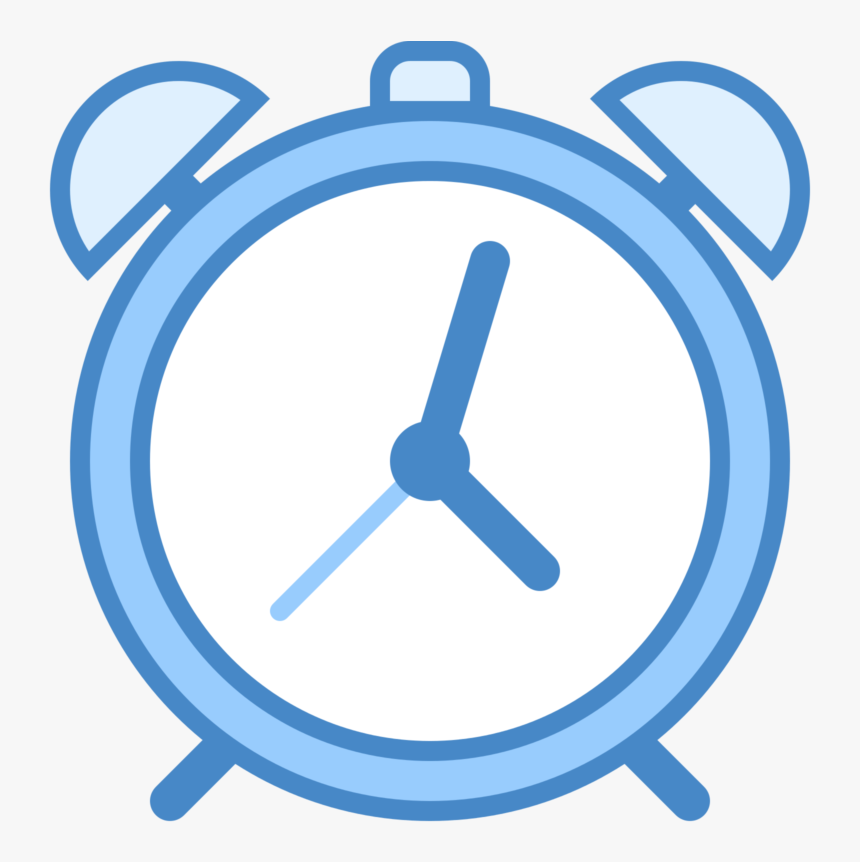 Free Black And White - Alarm Clock Icon Blue, HD Png Download, Free Download