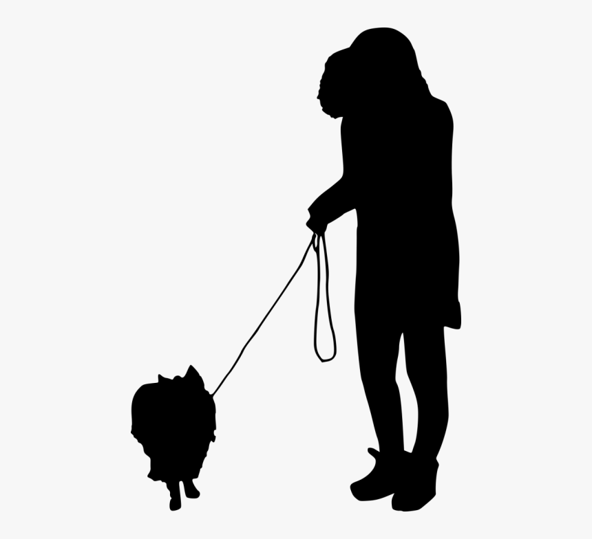 Dog Walking Clip Art - Silhouette Walking People Png, Transparent Png, Free Download