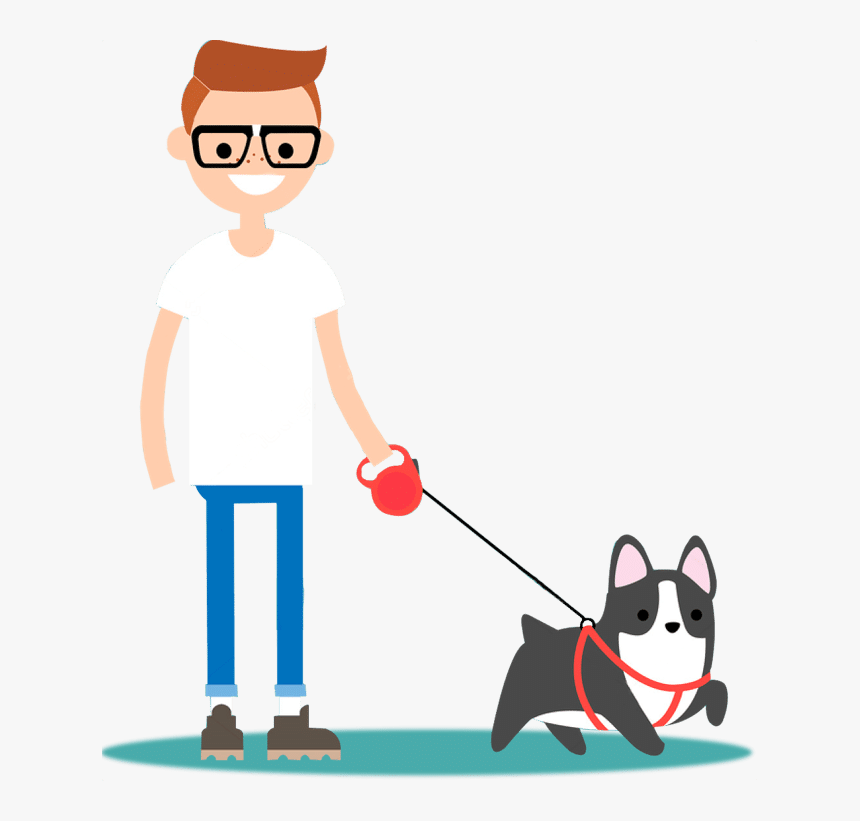 How Long Should You Walk Your Dog Every Day - Cartoon Dog Walker Dog Walking, HD Png Download, Free Download