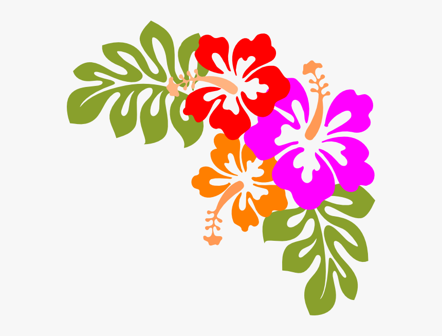 Luau Clip Art Borders Free - Tropical Flowers Clipart Png, Transparent Png, Free Download