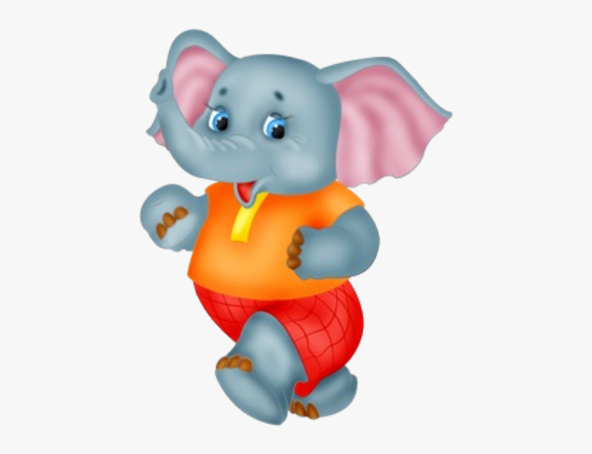 Clipart Baby Elephant - Dark Blue Elephant Cartoon, HD Png Download, Free Download