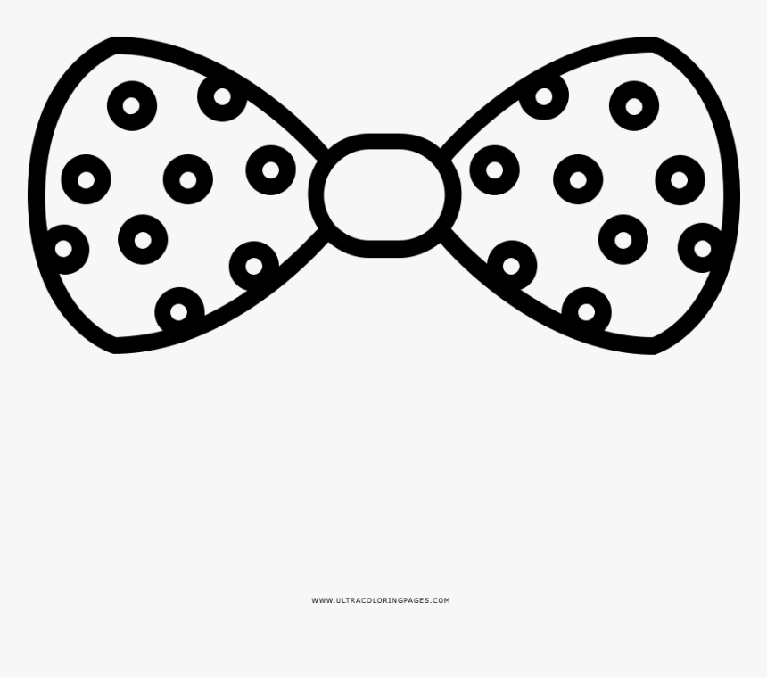 Bow Tie Coloring Page - Bow Tie Clipart Black Polka Dot, HD Png Download, Free Download