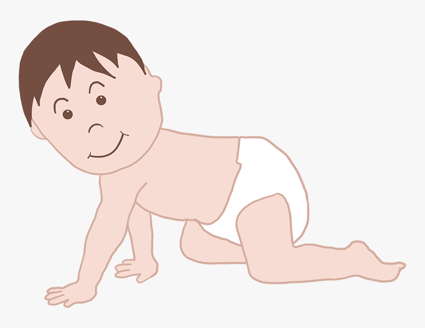 Baby In Diaper Crawling - Crawling, HD Png Download, Free Download