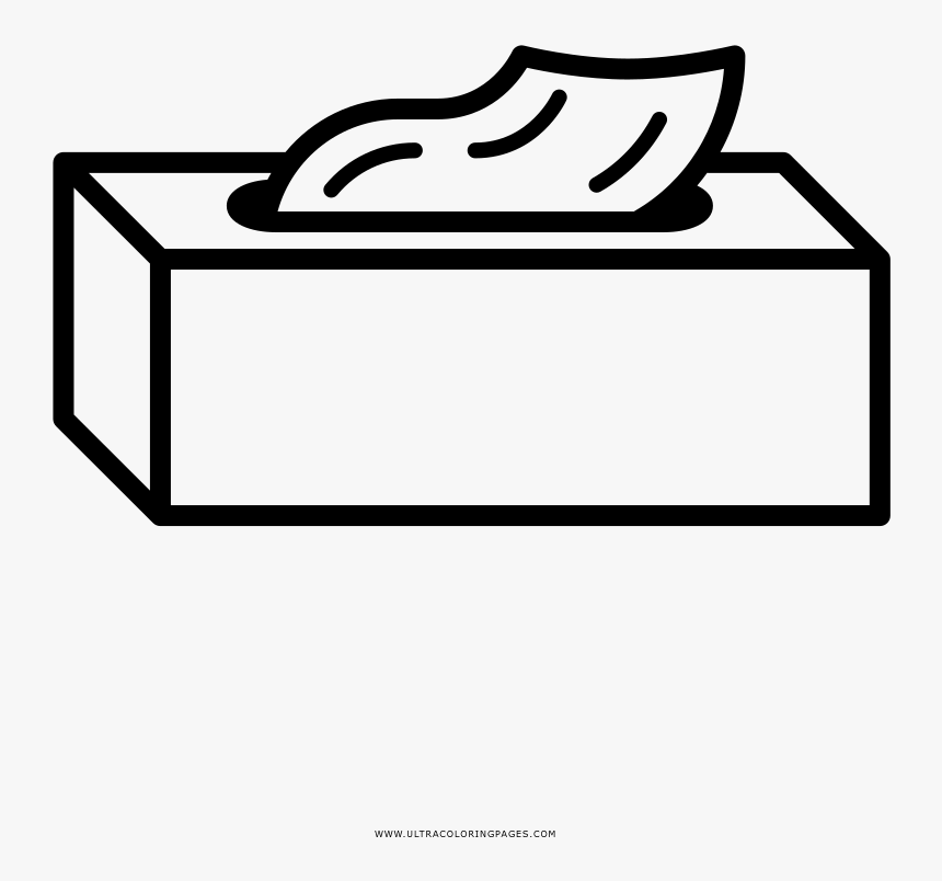 Tissue Box Coloring Page - Tissue To Coloring, HD Png Download, Free Download