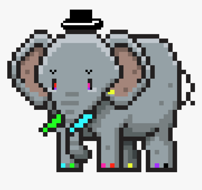Elephant Pixel Art, HD Png Download, Free Download