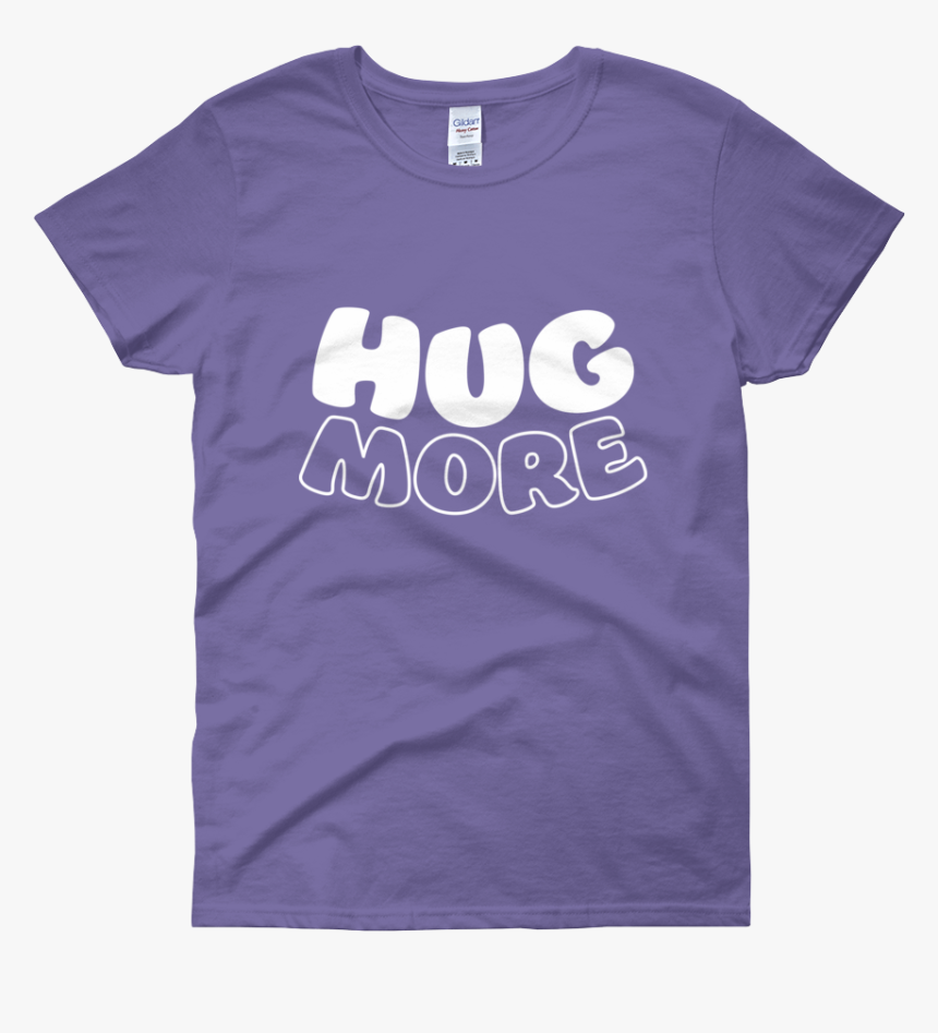 Hug More White Mockup Flat Front Violet - Active Shirt, HD Png Download, Free Download