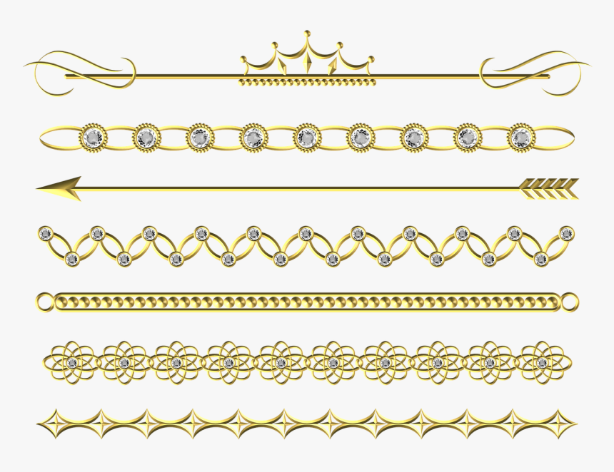 Wedding, Gold, Divider, Line, Border, Set, Pack - Gold Border Line Png, Transparent Png, Free Download