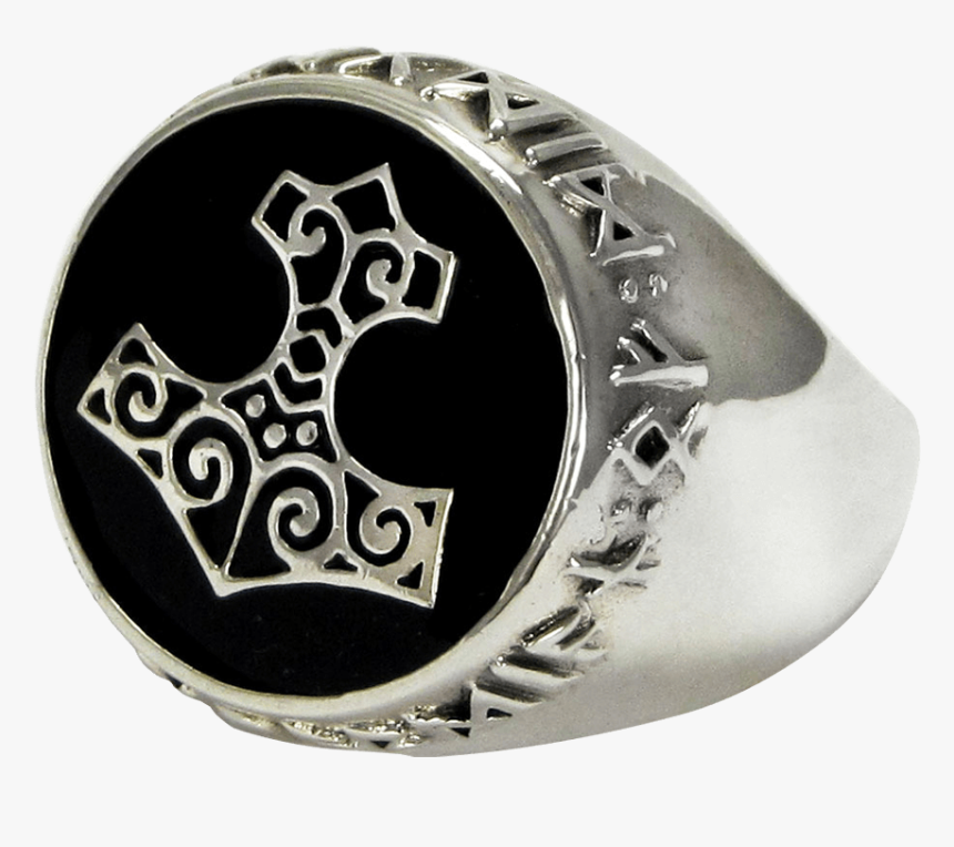 Sterling Silver Thors Hammer Signet Ring - Thor's Hammer Signet Ring, HD Png Download, Free Download