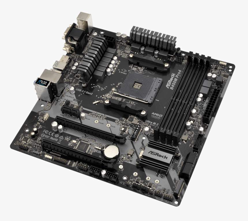 Asrock B450m Pro 4, HD Png Download, Free Download