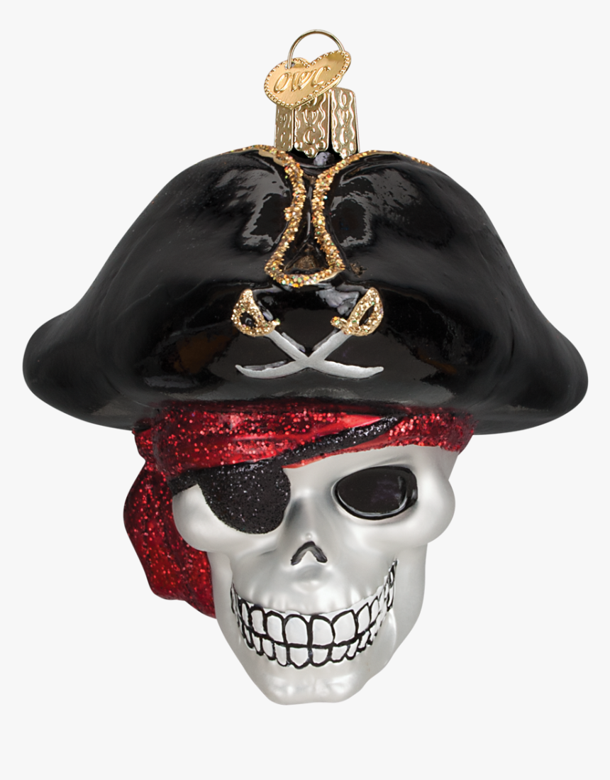 Old World Christmas Jolly Roger Pirate Skull Glass - Christmas Ornament, HD Png Download, Free Download