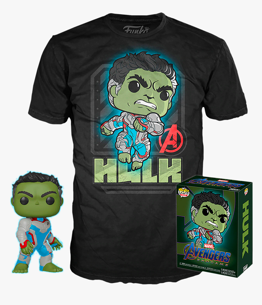Hulk Pop Vinyl Figure & T-shirt Box Set - Avengers Endgame Hulk Tee Box Funko, HD Png Download, Free Download
