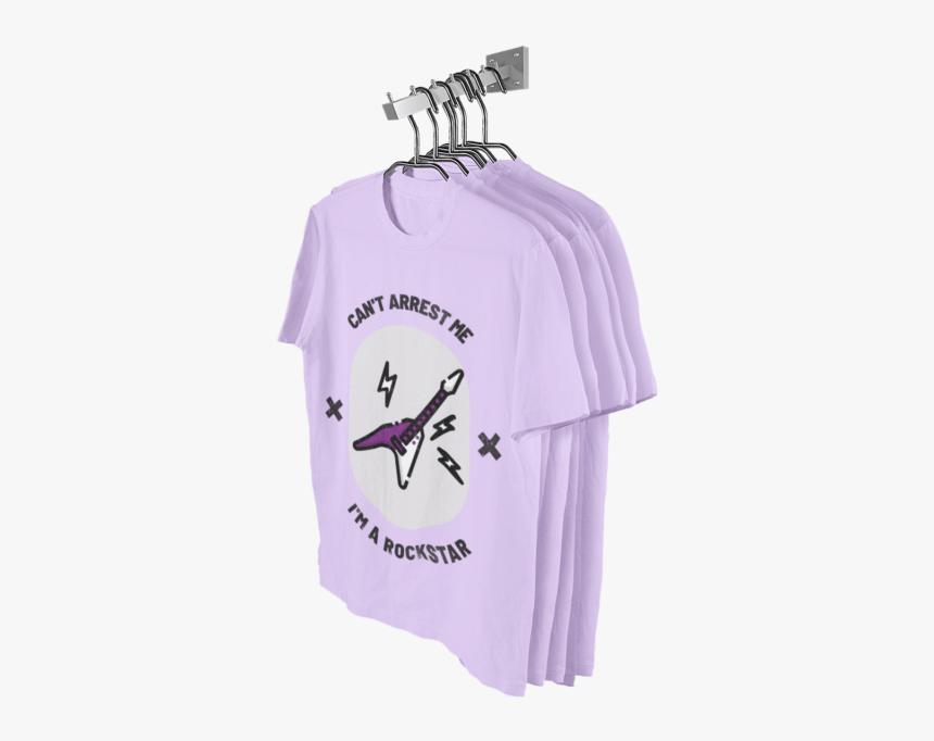 Mockup Of A Set Of T Shirts Hanging From A Metal Bar - Active Shirt, HD Png Download, Free Download