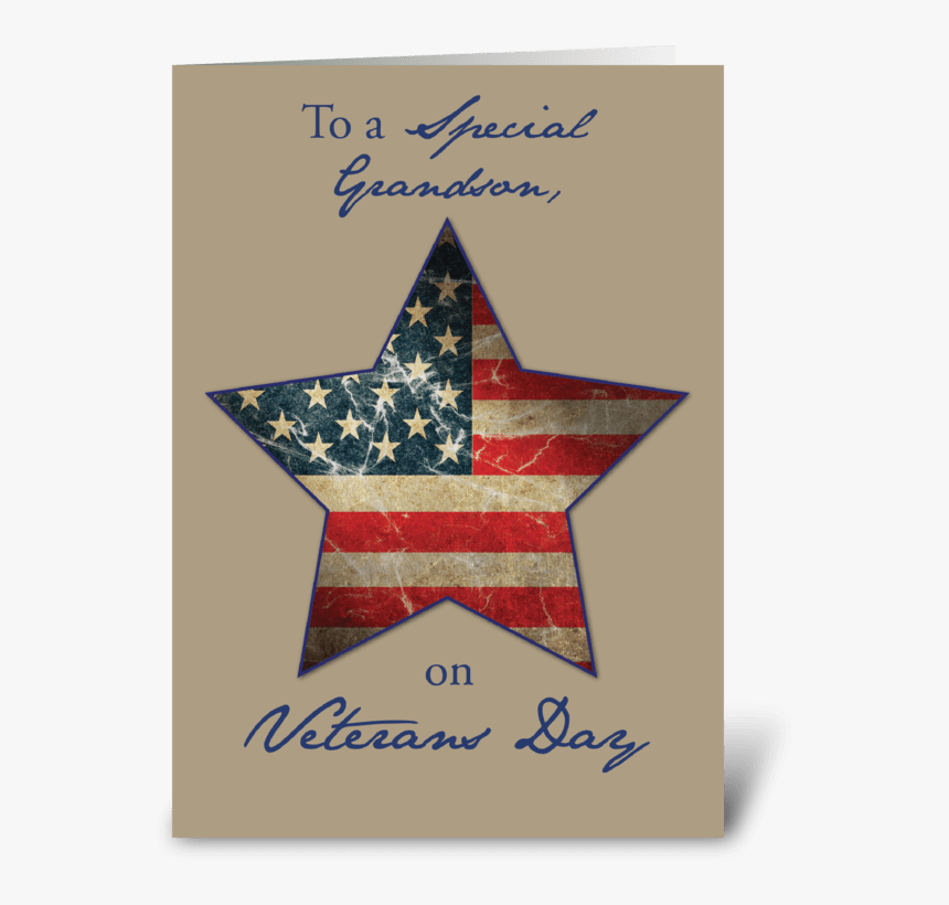 Grandson, Happy Veterans Day, Old Flag Greeting Card - Happy Veterans Day Son In Law, HD Png Download, Free Download