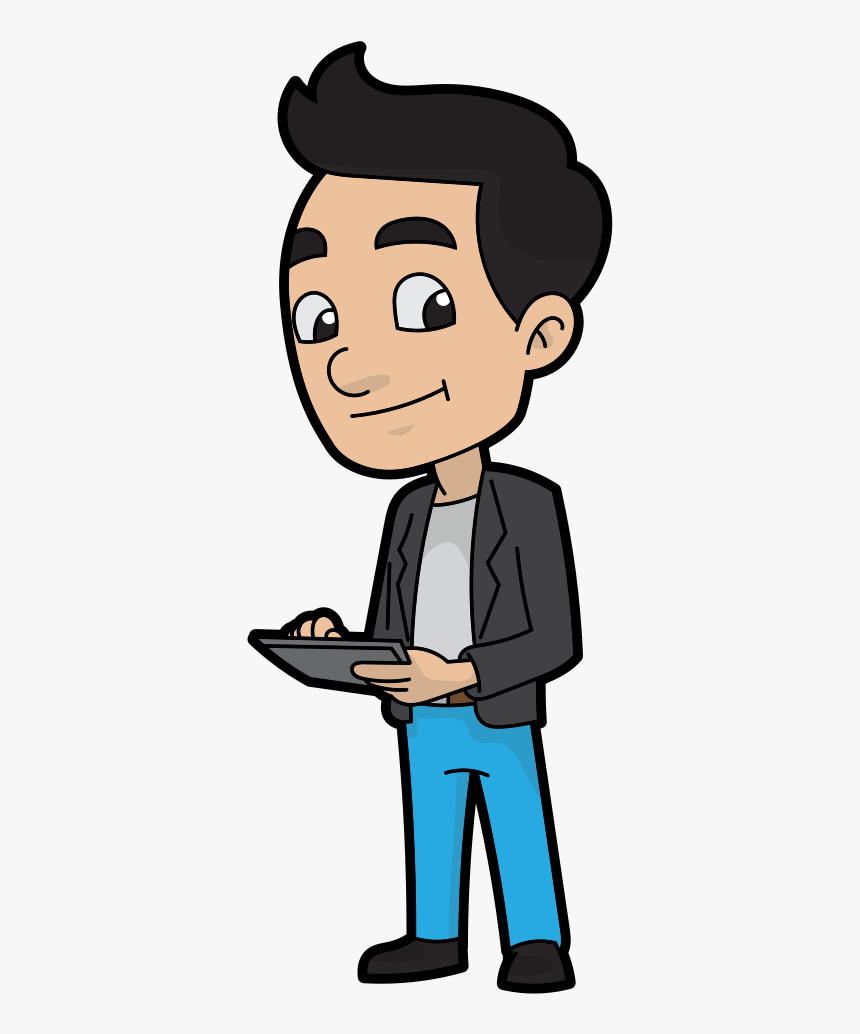 Cartoon Man With Black Hair, HD Png Download, Free Download