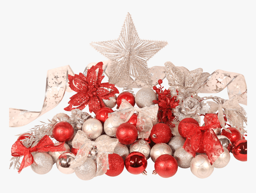 Christmas Tree Decorations Set Red, HD Png Download, Free Download