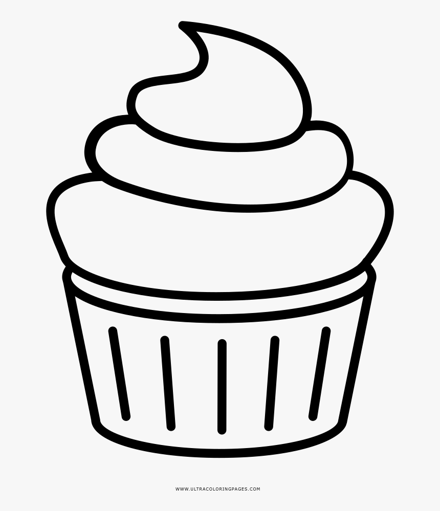 Transparent Halloween Cupcakes Clipart - Transparent Outline Cupcake Clipart, HD Png Download, Free Download