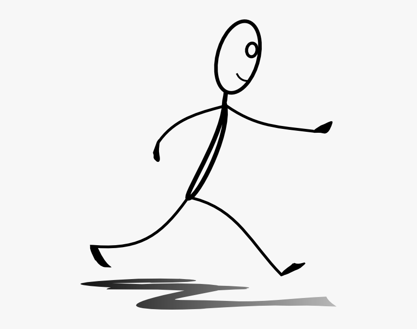 Stickman Running Svg Clip Arts - Stick Figure Walking Clipart, HD Png Download, Free Download