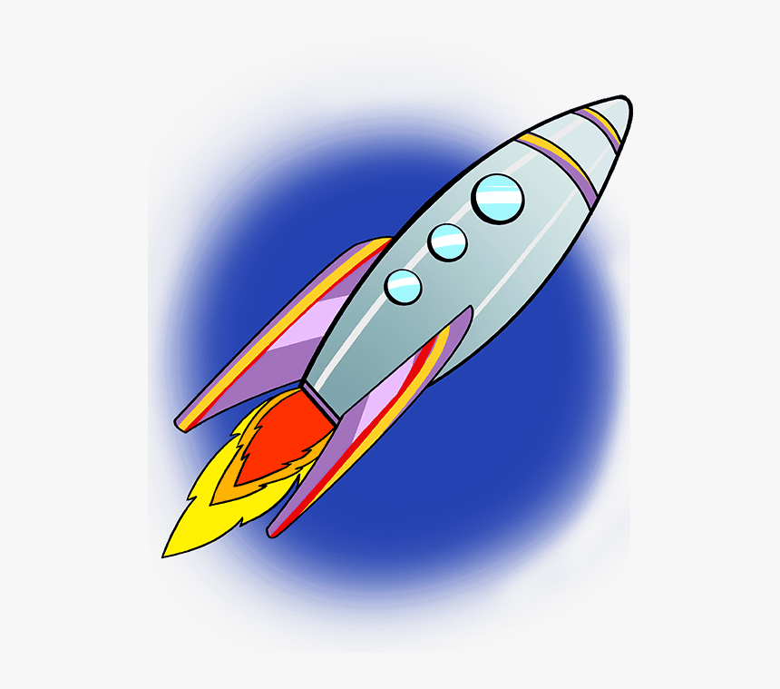 How To Draw Rocket Ship - Drawing Of Rocket With Colour, HD Png Download, Free Download