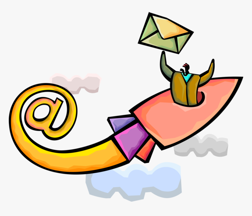 Vector Illustration Of Webmail Email Rocketship With, HD Png Download, Free Download