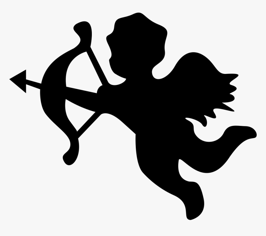 Cupid Angel Silhouette - Cupid Icon Png, Transparent Png, Free Download