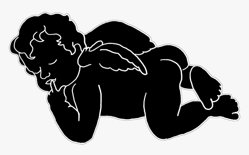 Little Sleeping Angel Silhouette Png - Silhouette, Transparent Png, Free Download