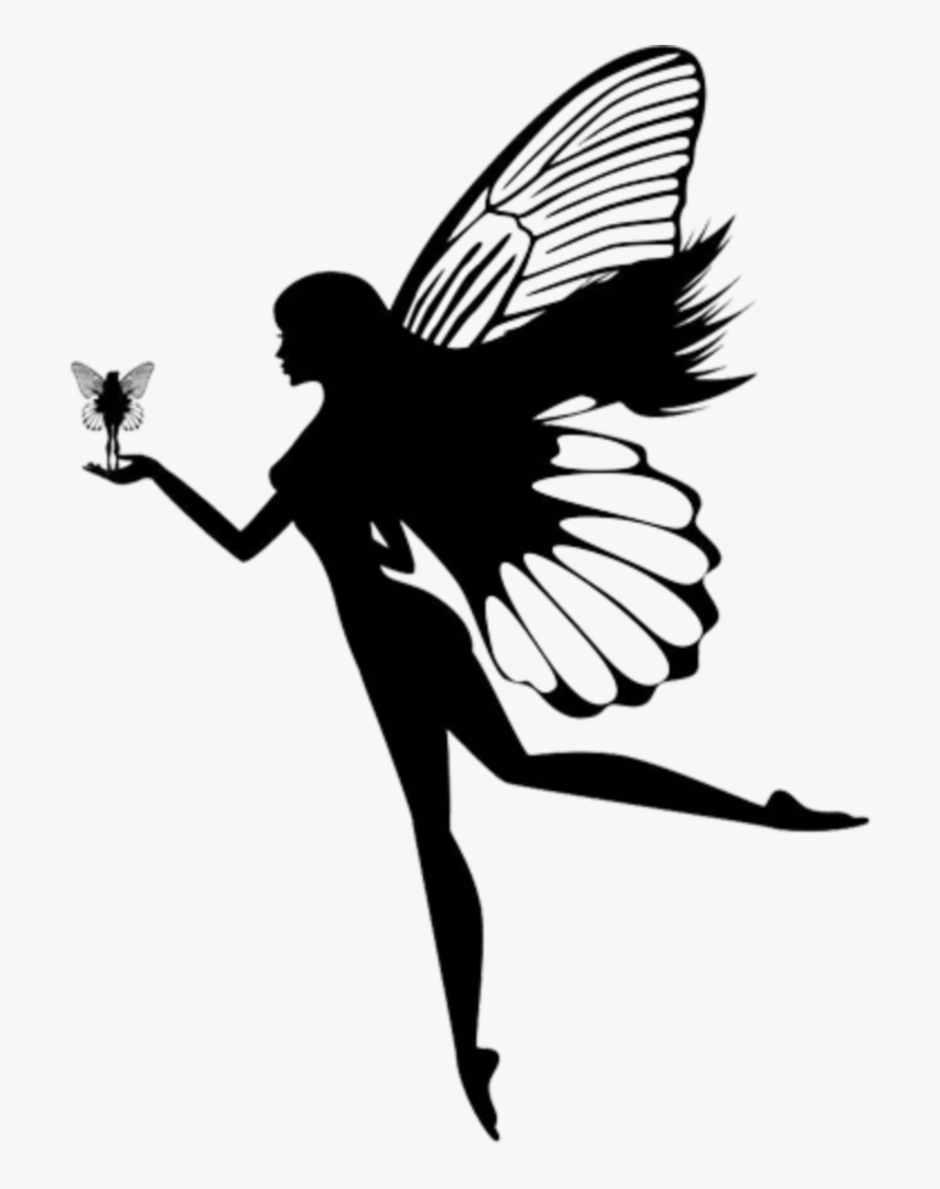 #ftestickers #angel #fairy #silhouette - Girl With Butterfly Wings Silhouette, HD Png Download, Free Download