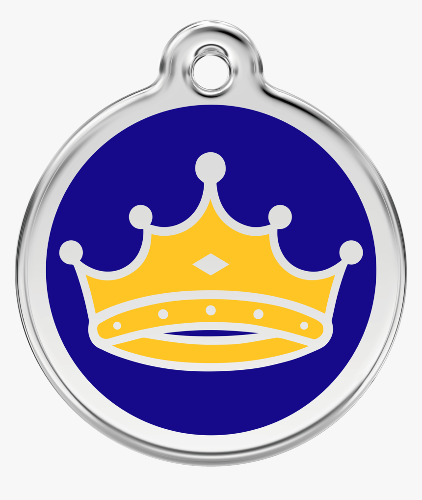 Crown King Prince Dog Id Tag, Blue & Yellow Enameling, - King Tag, HD Png Download, Free Download