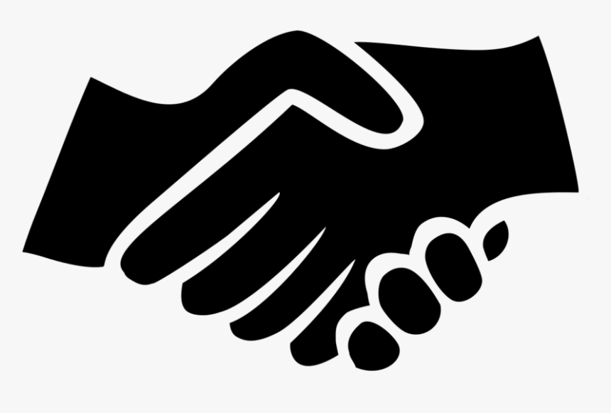 Black Handshake Icon - Hand Shake Black And White Png, Transparent Png, Free Download