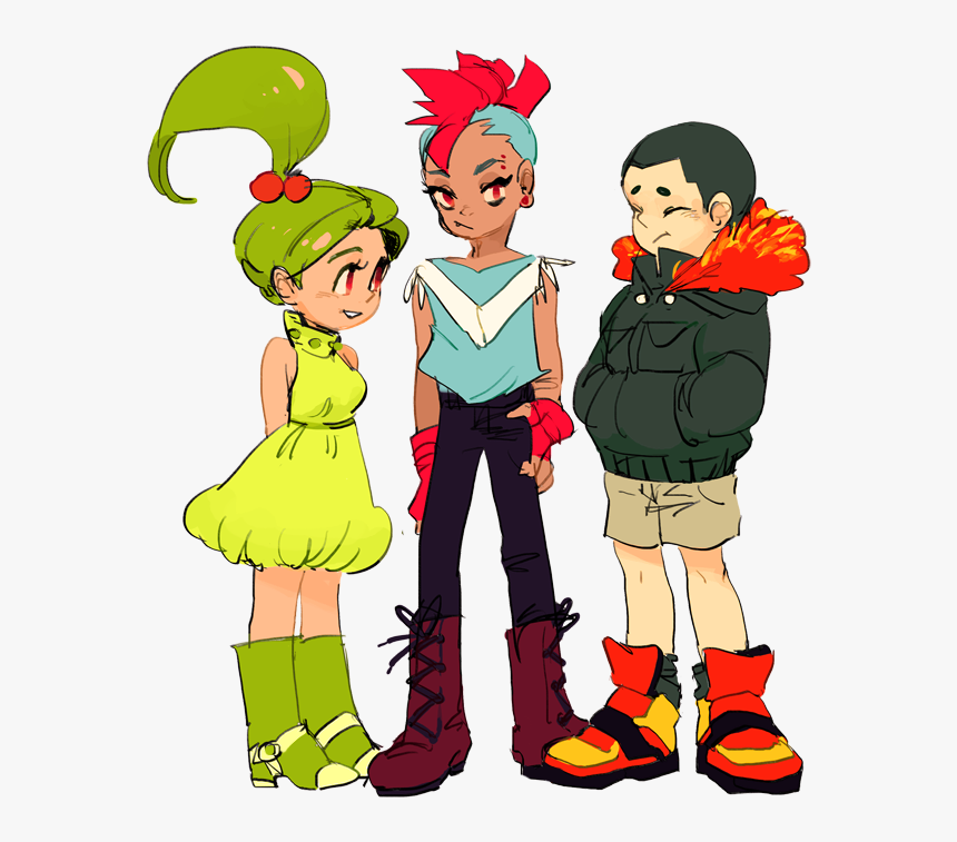 Chikorita Totodile And Cyndaquil Gijinka, HD Png Download, Free Download