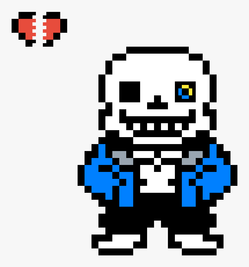 Sans With Glowing Eye And Soul - Sans Sprite Png, Transparent Png, Free Download