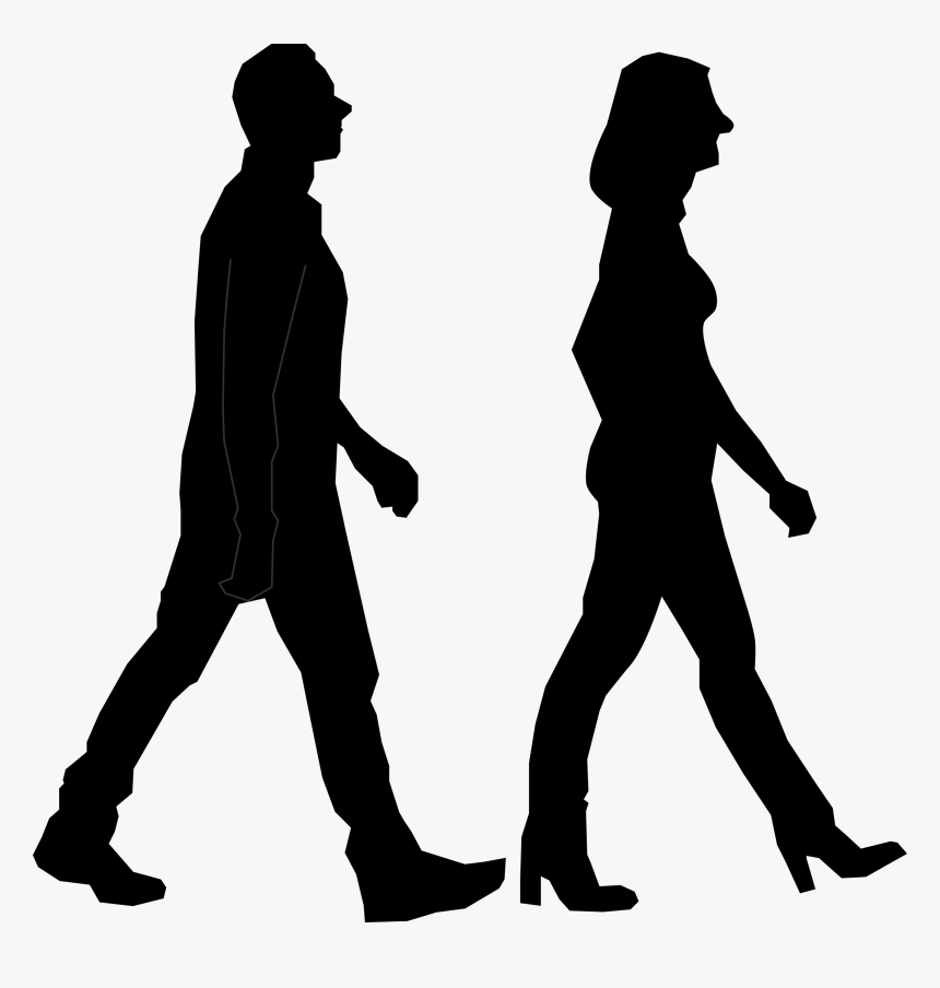 Walking Silhouette Person - People Walking Silhouette Png, Transparent Png, Free Download