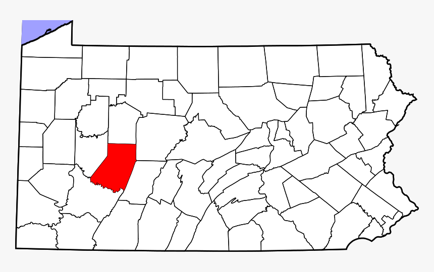 Map Of Pennsylvania Highlighting Indiana County - Draw A Map Of Pennsylvania, HD Png Download, Free Download