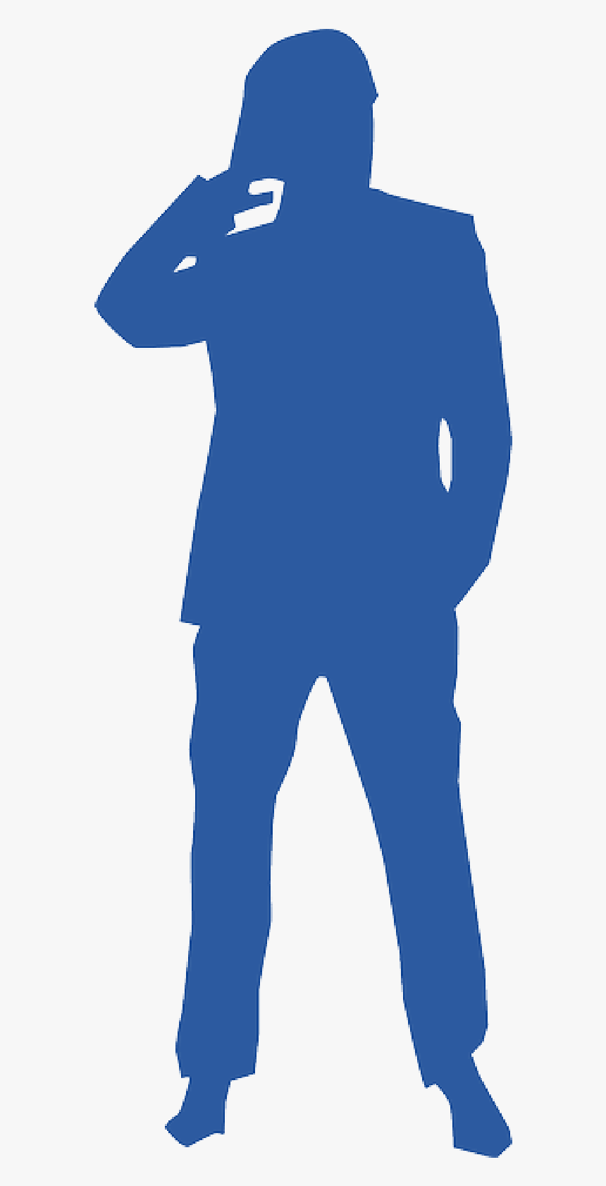 Man In Suit Silhouette Png Thinking Clipart - Blue Man Silhouette Png, Transparent Png, Free Download