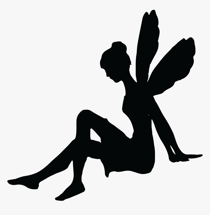 Transparent Sitting Silhouette Png - Fairy Silhouette No Background, Png Download, Free Download