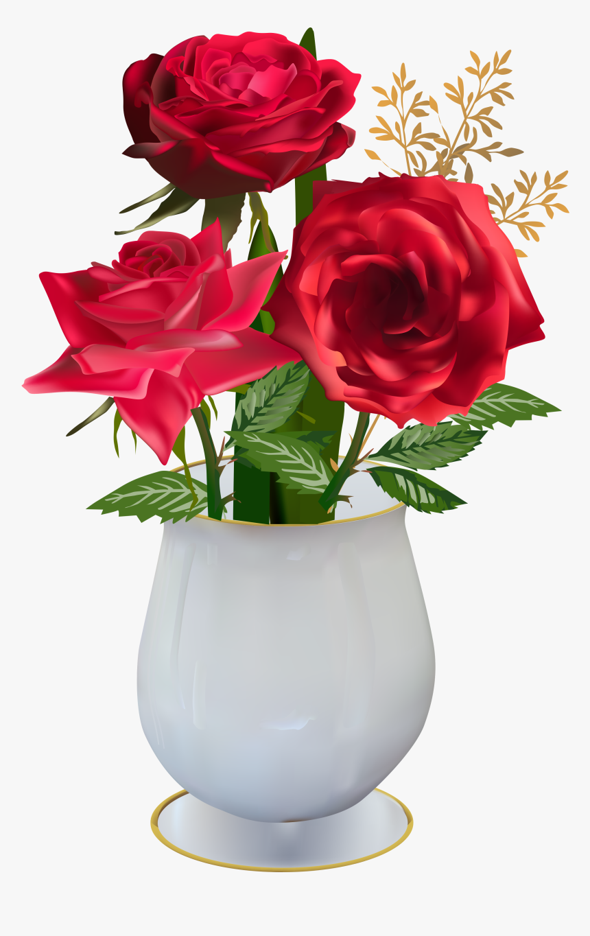 Beautiful Roses, Red Roses, Clip Art, Vase, Creations, - Red Flower Vase Png, Transparent Png, Free Download